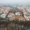 Pohled ze střechy památníku - kostel sv. Cyrila a Metoděje, Karlínské náměstí