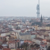 Pohled ze střechy památníku - žižkovský vysílač